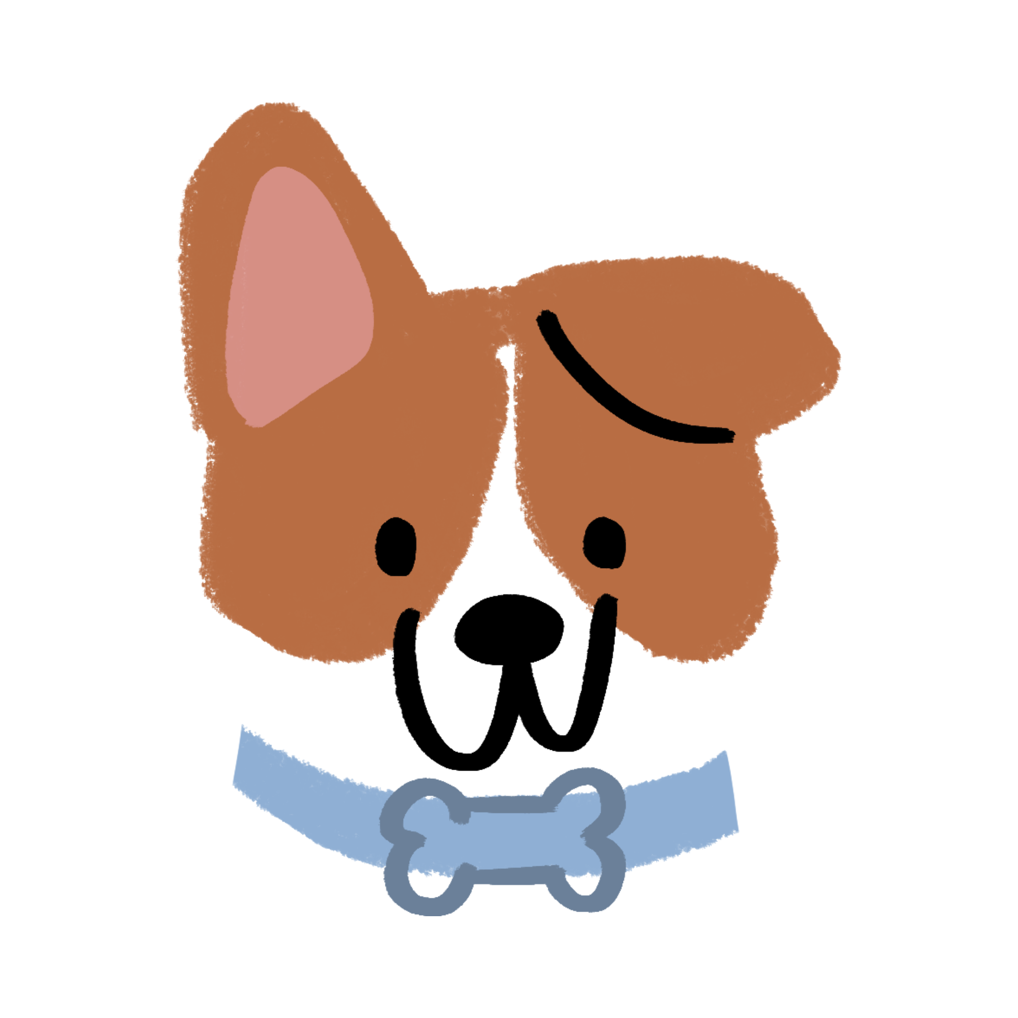 Ilustração de um cachorro feliz